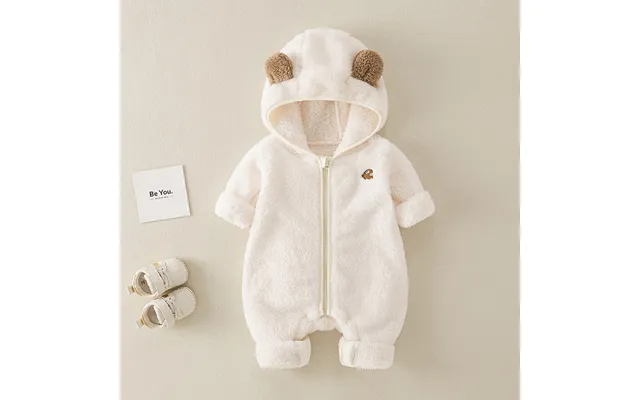 Autumn And Winter Newborn Onesies Double-sided Velvet Warm Cotton Clothes For Men And Women Baby Hooded Outdoor Clothes  product image