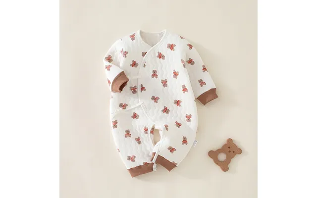 Baby Clothes Spring And Autumn Baby Underwear Three Layers Warm Lace-up Onesie Class A Boneless Clothing Baby Crawling S product image