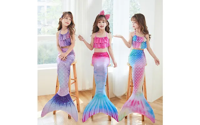 Baby Clotheschildren Mermaid Swimsuit Performance Swimsuit Three-piece Fish Tail Big And Small Girls Princess Skirt Biki