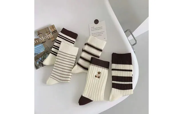 Bear Mid Tube Socks For Women Ins Trendy All Match Japanese Cute Spring And Autumn Korean Version Student Sports Winter  product image