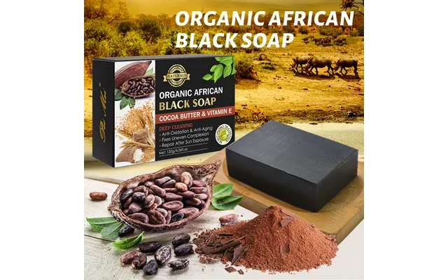 Black Soap Vitamin E Essential Oil Soap Cleaning And Shrinking Pore Bath Handmade Soap product image