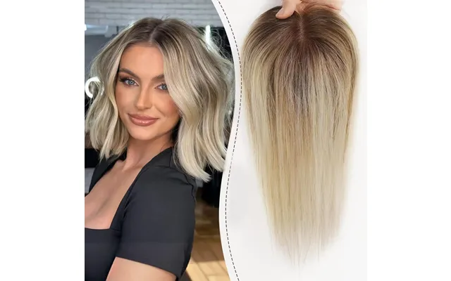 Blonde Brown Ombre Remy Human Hair Topper For Women 150% Density Silk Base 3clip 12inch