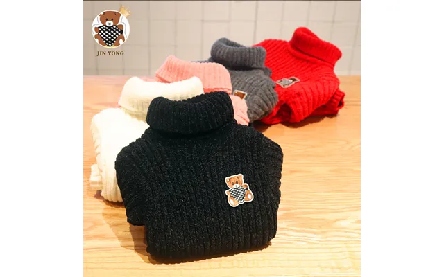 Chenille Children's Sweater Turtleneck Stretch Shirt Embroidery Children's Knitted Bottoms For Babies product image