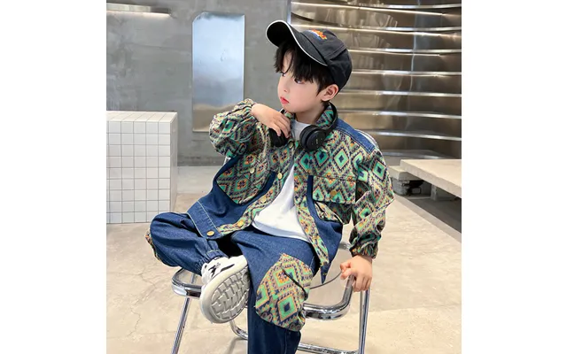 Children's Clothing Boys Spring Denim Suit Spring And Autumn New Style Children's Cool Denim Clothes For Small And Mediu