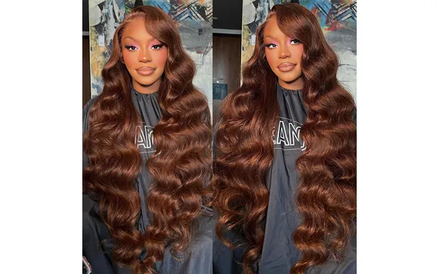 Chocolate Brown Body Wave Lace Front Wigs Human Hair 32 30 Inch 13x4 Hd Lace Frontal Wig Human Hair Wigs Preplucked