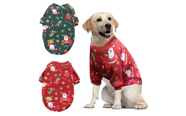 Christmas Dog Clothes Big Dog Cat Teddy Bear Fight Clothes Plus Fluffy Christmas Printed Hoodie Spring And Winter Pet Su product image