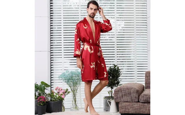 Couple Loungewear Hot-selling Silk Couple Nightgown Men's Kimono Bathrobe Cardigan Robe product image