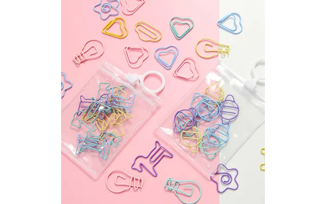 Creative Metal Candy Color Paper Clips 10 Pieces A Pack Small Bookmarks Cross Border Stationery Office Student Creative 
