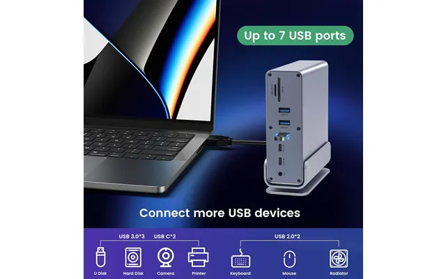 Docking Station 16 In 1 Usb C Hub Multiport Adapter With Dual 4k Hdmi Displayport 100w Pd Audio Sd Tf Ethernet