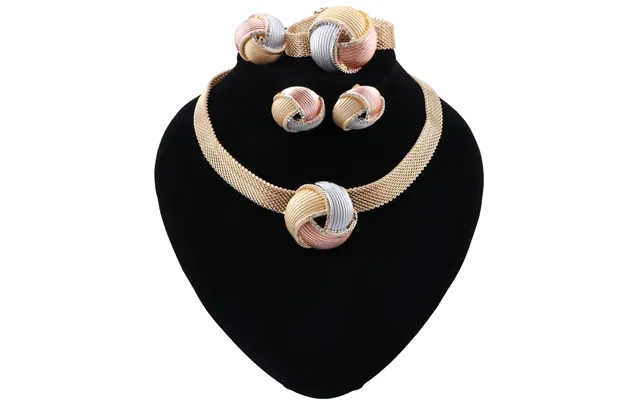 Dubai Gold Jewelry Sets For Women Big Necklace Jewelry Set Women Bridal Jewelry Sets Wedding Accessories