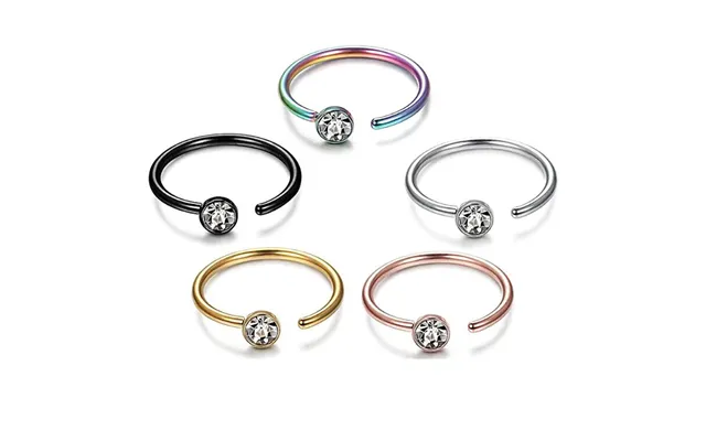 E-commerce Source Human Body Puncture C- Shaped Stainless Steel Rhinestone Nose Ring Diamond Nose Nail False Nose Ring J
