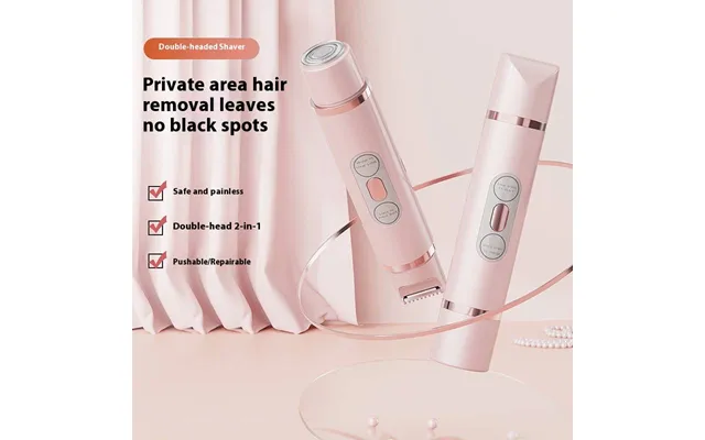Electric Bikini Trimmer For Women & Men - Painless Pubic Hair Shaver With Dual Blades, Waterproof & Usb Rechargeable For product image