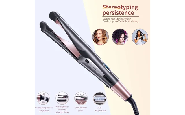Electric Heating Automatic Spiral Curling Iron Two-in-one Twist Straight Curling Iron Wave Splint Curling Straight Dual-