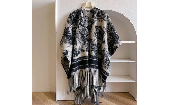 Europe And The United States Retro Cape Shawl Travel Wear A Cape With A Brand Name Warm Imitation Cashmere Scarf product image
