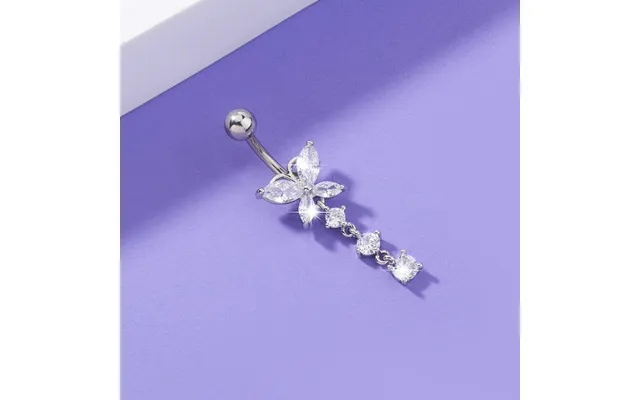 European And American Zircon Belly Button Nail Butterfly Belly Button Ring Piercing Jewelry