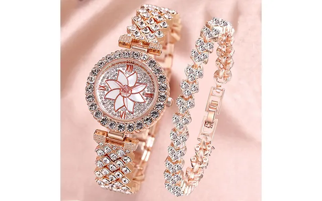 Explosive Models Diamond-encrusted Bracelet Watch Small Fragrance Full Of Diamonds Two-piece Suit Ladies Quartz Women's  product image