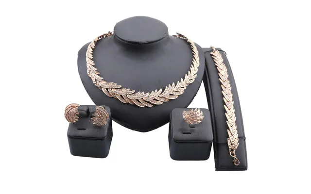 Fashion Nigerian Wedding African Beads Jewelry Sets Fashion Women Dubai Gold Color Jewelry Set Wholesale Costume Design