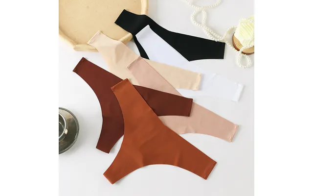 Foreign Trade Style European And American Thongs Ice Silk Underwear Ladies Full Cotton Crotch Low Waist Sexy Pure Desire product image