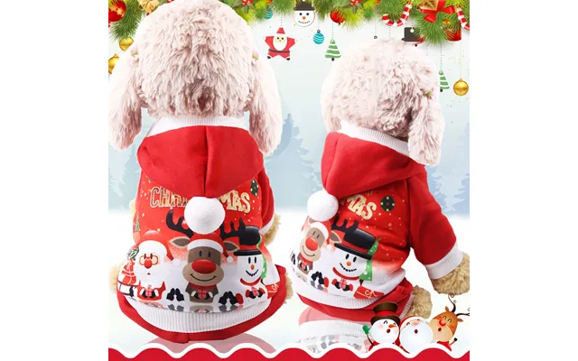 Four Legs Christmas Old Snowman Elk Fleece Hoodie Dog Cat Pet Clothes product image