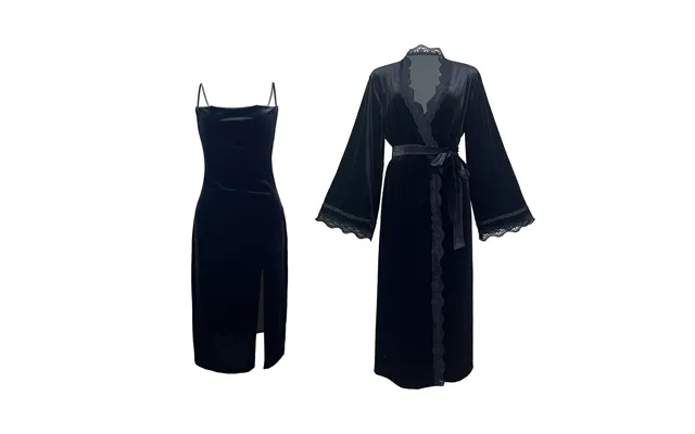 French Swing Collar Sexy Slit Pure Desire Backless Velvet Sweet Nightgown Simple Outer Robe Home Set product image