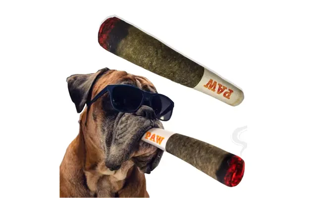 Funny Interactive Dog Toys - Cigar Design Plush Squeaky Pet Toys Grinding Teeth Creative Chew Toy For Small Medium Dog product image