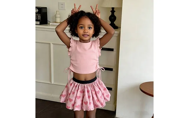 Girls' T-shirt Skirt Set Baby Casual Sweet Fresh Floral Bloom Mini Dress Children's Clothing Ensemble