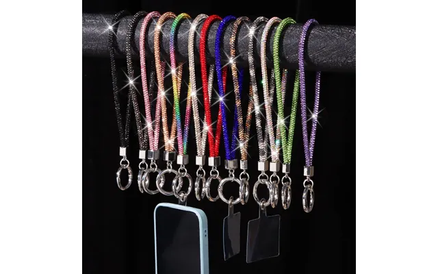 Glitter Rhinestone Lanyard 24cm Wrist Straps Keychain Hanging Anti-lost Rope Blingbling Crystal Phone Strap