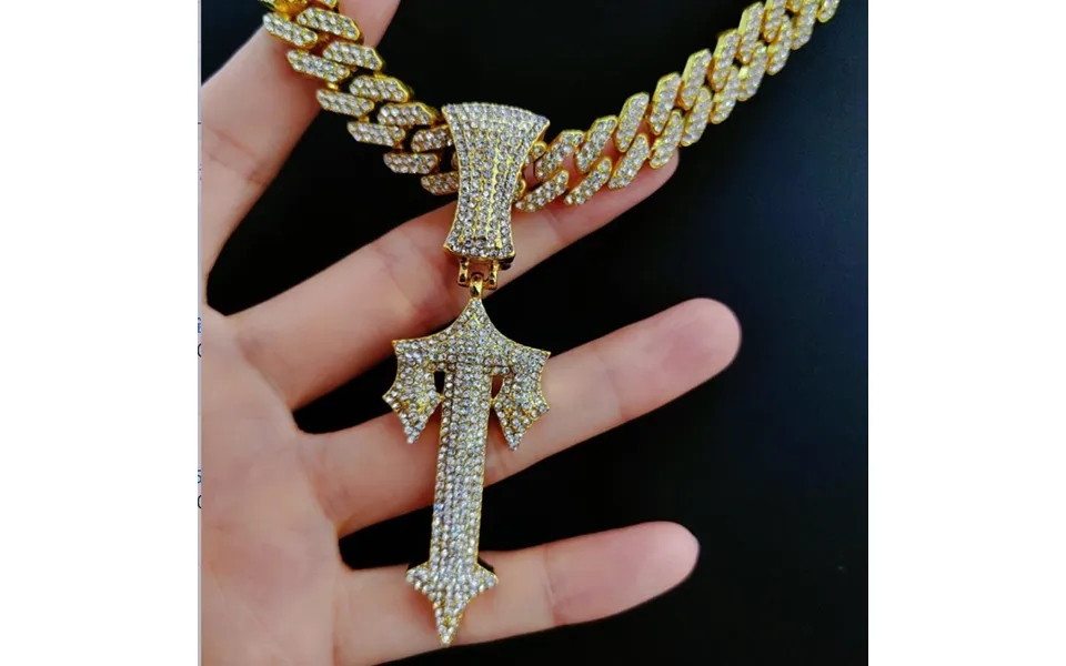 Gold Large Sword Large Cross Pendant Hipster Alloy Hip Hop Pendant For Men Cuban Chain