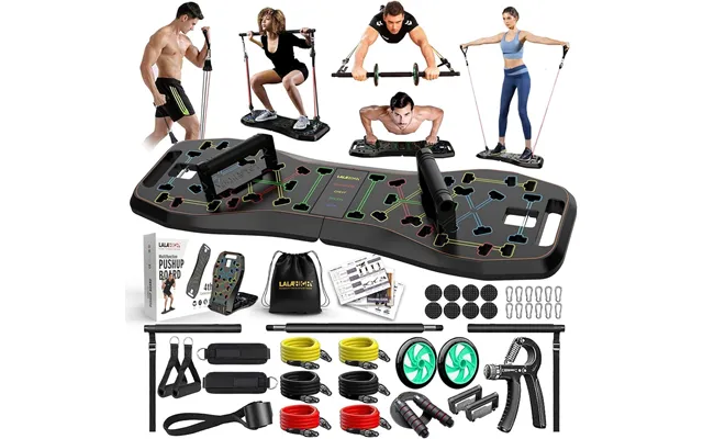 Gym System Large Compact Push Up Board - 20 In 1 Pushup Bar At Home Gym Workout Equipment For Floor Full Body For Men An