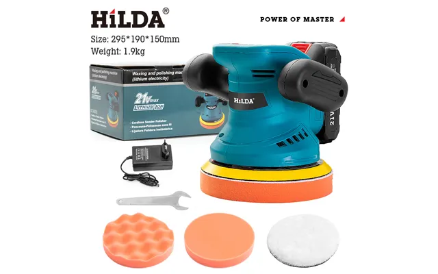 Hilda Cordless Polisher For Cars & Marble - 3-speed Adjustable, 125mm Pad, 2800 Rpm, Lithium Battery 5 Models Available product image