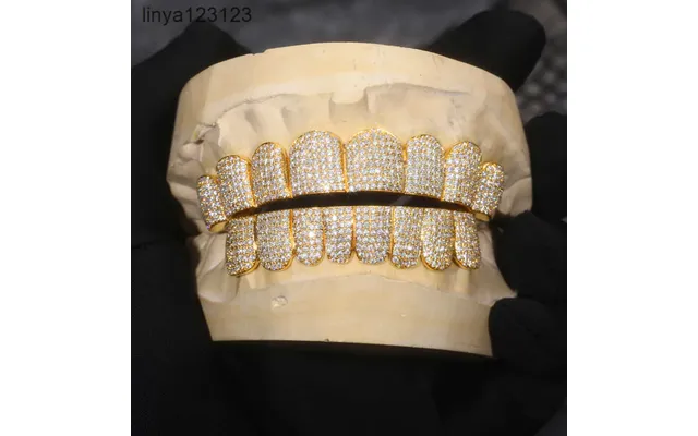 Hip Hop Braces - Personalized Vvs Moissanite Diamond Dental Grills Men's Hip-hop Jewelry 14k Gold Sier Iced Out Grillz