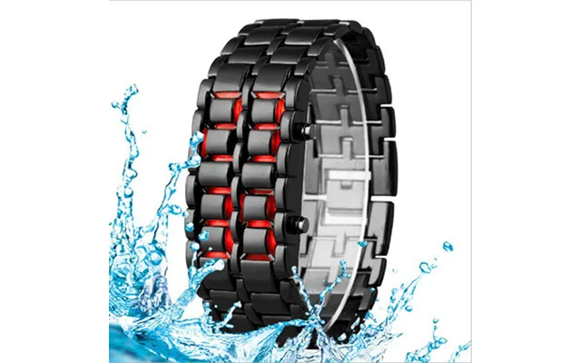 Hot Sale Alloy Lava Watch Blue Light Volcano Led Bracelet Watch Cool Children's Electronic Watch product image
