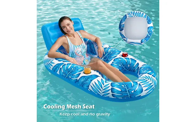 Inflatable Floating Chair Upright Lounge Swimming Pool Lounge Chair Portable Multifunctional Swimming Circle Water Infla product image