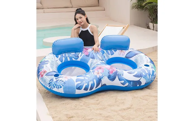 Inflatable Swimming Ring Double Person Floating Seat Pool Adult Ice Slot Backrest Float Bed Mesh Cover Water Sports Equi