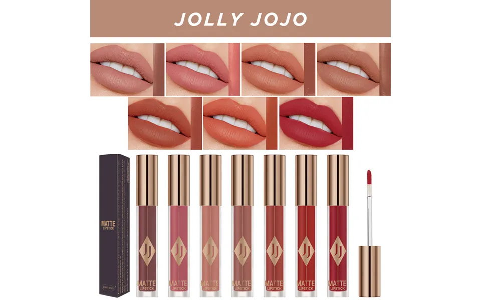 Jojo Matte Lip Glaze Lip Gloss Moisturizing Color Non-stick Cup Velvet Matte Lipstick Makeup Wholesale