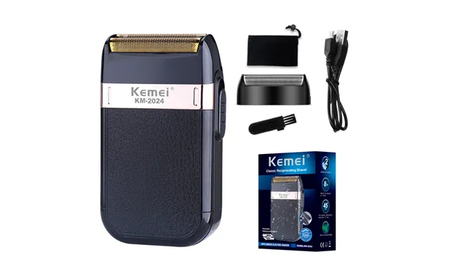 Kemei Electric Shaver For Men Fashionable Men's Leather Shell Waterproof Rechargeable Professional Beard Trimmer Razor K product image