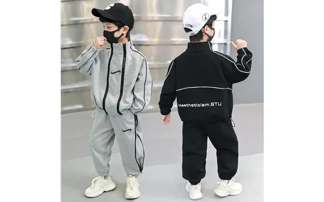 Kids Clothing Double Zipper Autumn Suit Spring And Autumn Sports Two Piece Suit
