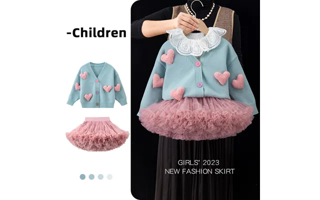 Lange Children's Clothing Girls Long Sleeve Cardigan Autumn Sweater Children's Baby Wool Love Coat product image