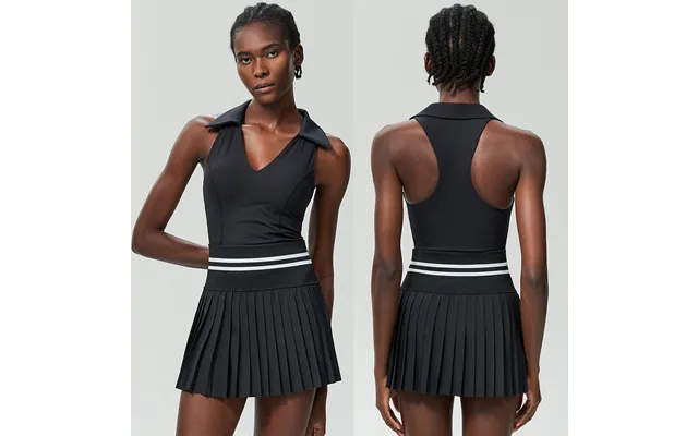 Lazyzoom Plus Size Sports Fitness Tennis Skirt For Women - Anti-exposure Quick-dry With Chest Pads