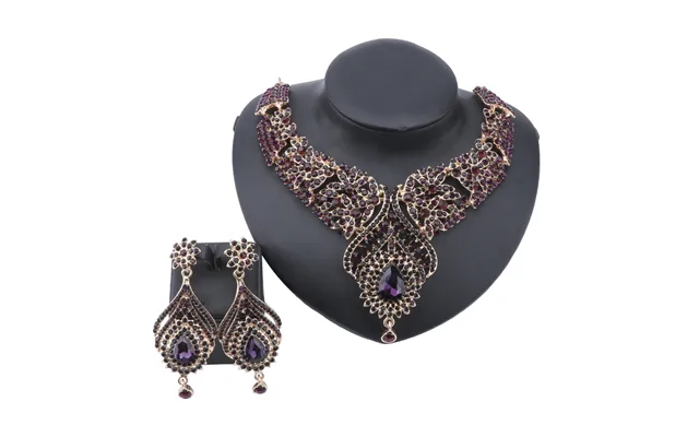 Luxury Women's Elegant Austrian Crystal Statement Necklace Earrings Bridal Party Jewelry Set For Wedding Dress