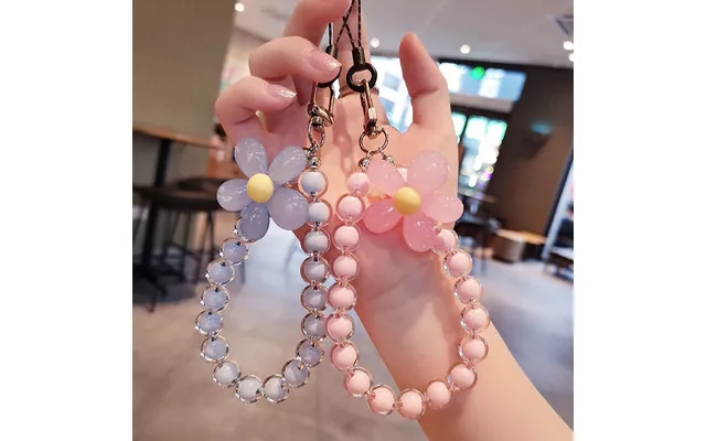 Macaron Color Mobile Phone Lanyard Beads Handmade Phone Charms Anti-lost Wrist Strap Phone Accessories For Women Girls G
