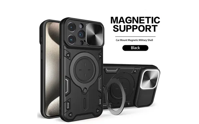 Magnetic Ring Holder Case For Iphone 16 15 14 13 Pro Max Coque For Iphone 16 Plus 12 11 Pro Max Camera Slide Window