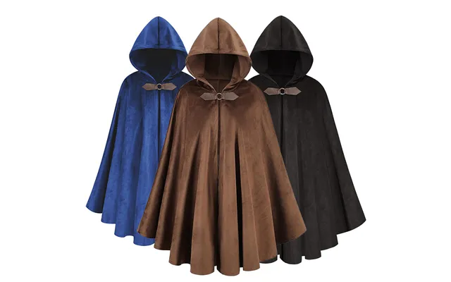 Medieval Suede Cape Fantasy Roleplay Cloak For Halloween - Cosplay & Renaissance Fairs 5 Colors product image