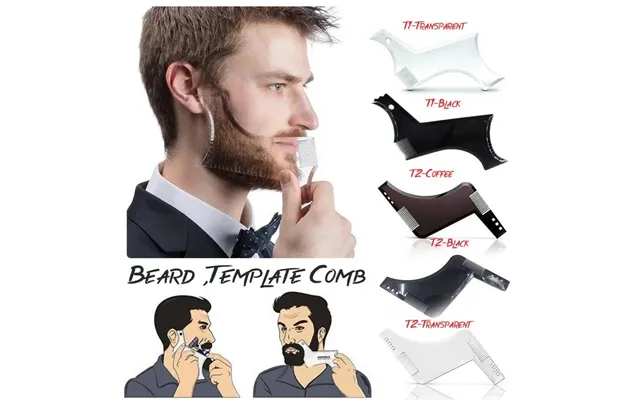 Men Beard Shaping Styling Template Comb Double Sided Man Beard Hair Trimming Shaper Brush Comb Stencil Barber Man Beauty product image