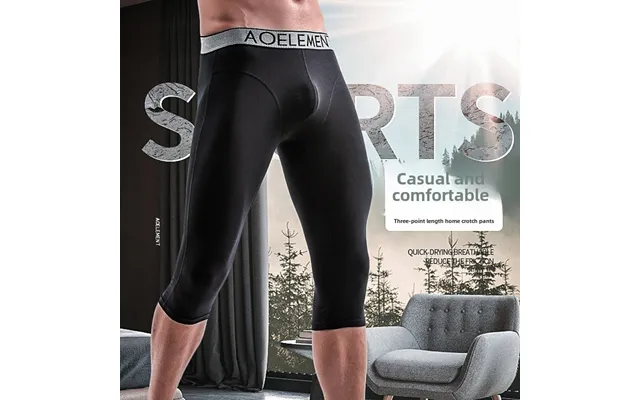 Men's Anti-wear Leg Sports Long Leg Panties Cropped Pants Modal Quick-drying Boxers Running Long Boxers product image