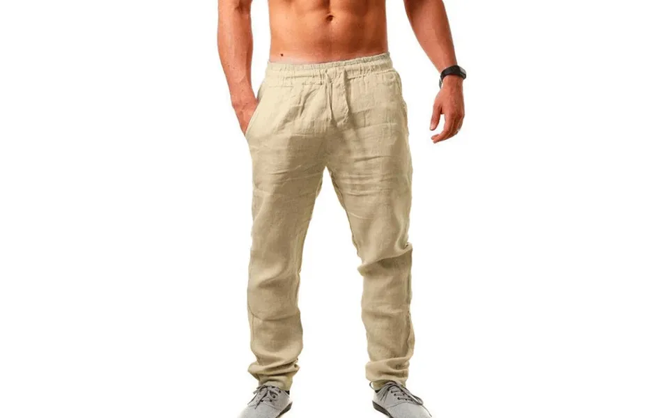 Men's Breathable Cotton Trendy Fashion Solid Color Simple Casual Pants