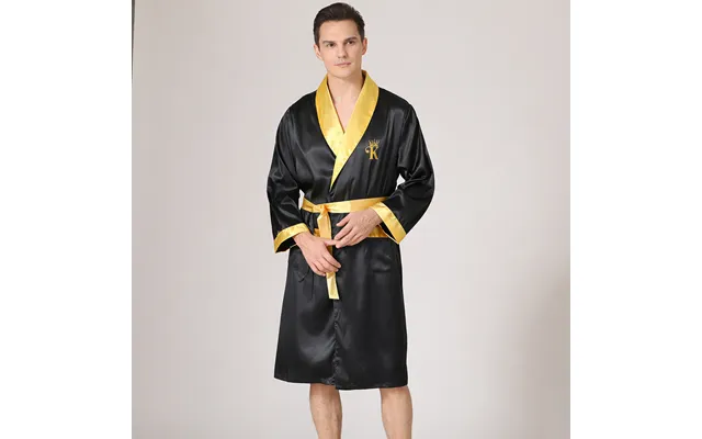 Men's Clothing Men's Summer Silk Bathrobe Pajamas Men's Summer Thin Ice Silk Pajamas Plus Size Bathrobe Home Clothes product image