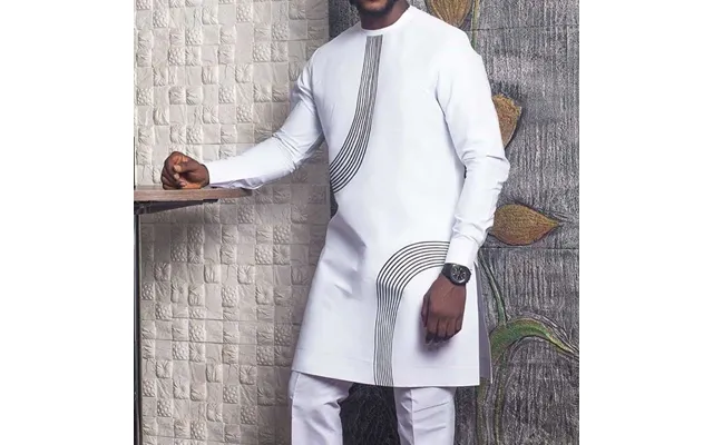 Men's Moslem Aliexpress Cotton White Robe Youth Casual Crewneck Shirt 946810 product image