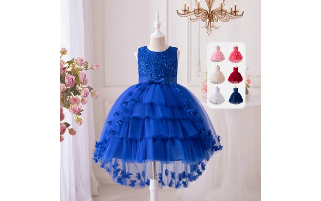 Mother&kids Thousand-layer Butterfly Girl Dress Small Bridesmaid Wedding Dress Pompadour Dress Festival Evening Dress Gi