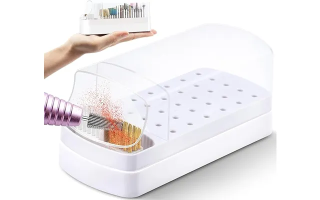 Nail Drill Bits Holder - Large 2 In 1 Nail Bits Organizer With Steel Wire & Nylon Brushes product image